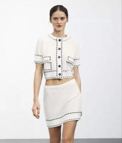 ZARA ステッチニットジャケット カーディガン - メルカリ