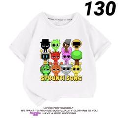 キッズTシャツ キャラクター スプランキー Sprunki ホワイト　130