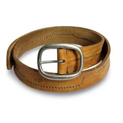 セール中⚡美品✨Hawk Company レザー ベルト ロゴ刻印 ブラウン