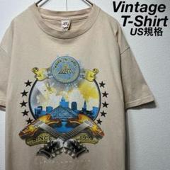 【US規格】希少 ROCK AND ROLL ギター Tシャツ ベージュ M