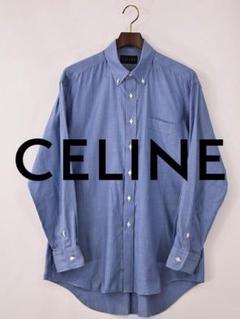 F4536美品CELINE ストライプ柄 ボタンダウンシャツ