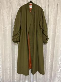 AMERI オリーブ色 ダブルブレスト ロングコート