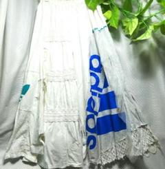 k.t.r-725　adidasホワイト個性的な変形リメイクフレアスカート k.t.r-725様専用 adidasホワイト個性的な変形リメイクフレア