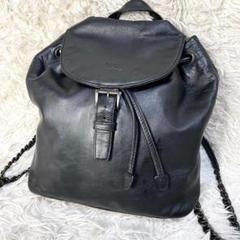 PRADA リュック　オールレザー　ブラック　黒色　チェーンショルダー　男女兼用 PRADA リュック オールレザー ブラック 黒色 チェーンショルダー