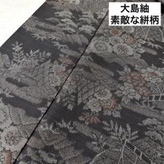 大島紬 素敵な絣柄 着物 正絹 袷 広衿 RK-3178のサムネイル