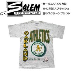 新品 MLB公式 アスレチックス Tシャツ SALEM アメリカ製 スプラッシュ