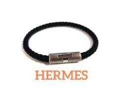 【超美品】 エルメス  パズルH  レザー ブレスレット 黒  バングル 超美品】 エルメス パズルH レザー ブレスレット 黒 バングル