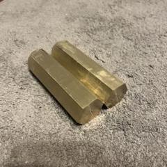 真鍮製六角棒パイプ 真鍮六角棒　径φ30×約10.5cm 2本セット