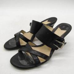 ブルーノマリ　シルバー ブラック サンダル　サイズ36 試着のみ 40%OFF】BRADOR ブラドール レザー メッシュ フラット サンダル