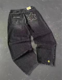 黒バギーデニムスターチーム menes jaded london bigboy似 黒バギーデニムスターチーム menes jaded london bigboy似