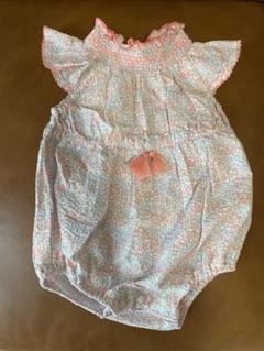 アプレレクール⭐︎70 花柄　ロンパース フリル襟　半袖　夏