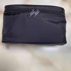 黒いナイロン化粧品ポーチ 内側メッシュポケット付き