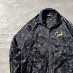 オニツカタイガー★見返り虎 総柄 和柄 トラックジャケット グレー L オニツカタイガー☆見返り虎 総柄 和柄 トラックジャケット