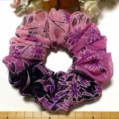 ハンドメイドシュシュ☆花柄ピンク