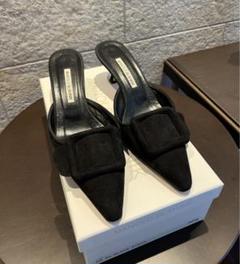 超美品】マノロブラニクメイセールブラック39