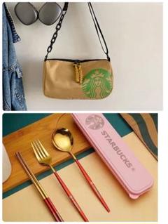 スターバックス　本革ハンドバック　新品未使用　Starbucks スタバ ハンドバッグ 弁当バッグ お買い物 スターバックス