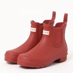 HUNTER レッド チェルシーブーツ UK5(24) HUNTER オリジナルチェルシーブーツUK5 24〜24.5cm レインブーツ