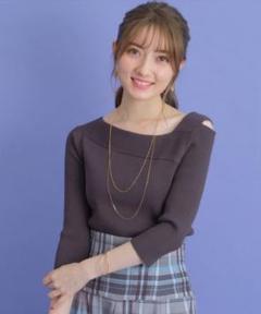 新品✨】特価✨】Apuweiser-riche 洗えるアシメデコルテリブニット
