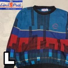 HC329 USA製 lione pride 柄ニット