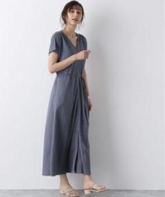 美品　A part by ブルー半袖　ロングワンピース