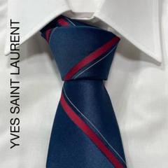 TG2485 YVES SAINT LAURENT ロゴ ストライプ ネクタイ