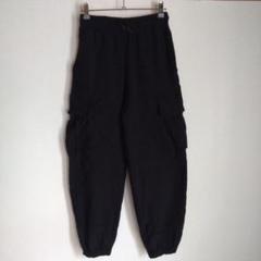 GRAZOS 黒いカーゴパンツ サイドポケット付き