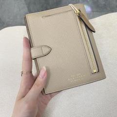 未使用 Smythson スマイソン パナマ トラベルウォレット トープ