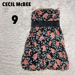 ♥CECIL Mc BEE♥ セシルマクビー バラ柄 シフォン ベアワンピース