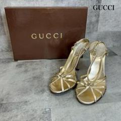 GUCCI グッチ ミュール サンダル ゴールド 22cm イタリア製 RG55