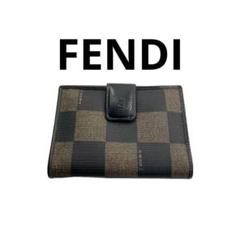 FENDI フェンディ ペカン ロゴ Wホック 二つ折り 財布 ヴィンテージ FENDI フェンディ ペカン ロゴ Wホック 二つ折り 財布