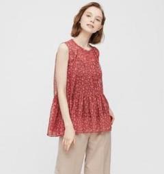 UNIQLO Joy of Printシフォンブラウス 17RED