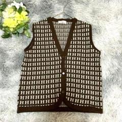 お値下新品花菱百貨店購入春夏物黒のロングベスト 38(M)