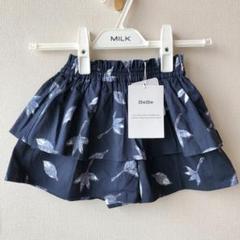 【新品　未使用】90 bebe ショートパンツ　ネイビー　ゴム　葉っぱ