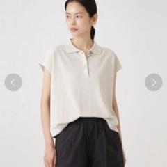 マーガレットハウエル23ss フレンチスリーブポロニットコットン/麻 /サイズ2