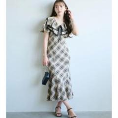 美品✨リリアンカラット スクエアフリルマーメイドワンピース 2 チェック柄 COCO DEAL - ♡様 リリアンカラット スクエアフリルマーメイド