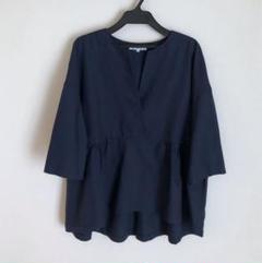 23区　ブラウス　ネイビー　カットソー　コットン