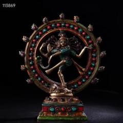中国古美術・チベット収・純銅・蔵伝工芸・宝石彩絵描金・立自在度母・置物・供養仏像 m15650068632_1.jpg?1701615449