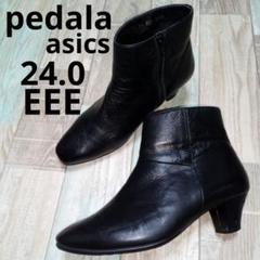 新品 タグ付き pedala ベルト デザイン ミドルヒール ブーツ ブラック 新品 タグ付き pedala ベルト デザイン ミドルヒール ブーツ