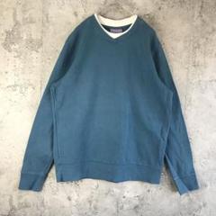 Y1725古着　トレーナー　ブランクスウェット　ブルーグリーン　90s Y2K