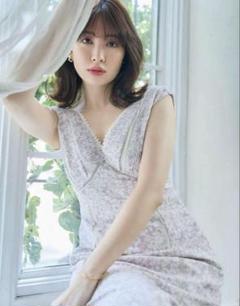 ワンピース Her lip to Lace Trimmed Floral Dress New color] Lace Trimmed Floral Dress