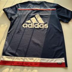 adidas アディダスTシャツ　ビックロゴ　トリコロール　ビンテージ