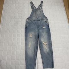 美品　H&M ダメージデニム オーバーオール サロペット155/68A