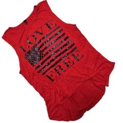 赤いノースリーブTシャツ LOVE FREE