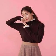 【即完】maison marble♡メゾンマーブル フリルレースニットブラウン 即完】maison marble♡メゾンマーブル フリルレースニット