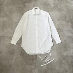 ann demeulemeesterホワイトロングシャツ ウエストリボン付き