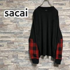 sacai 22AW サイドスリット切替チェック L/S TEE BLK/4 sacai 22AW サイドスリット切替チェック L/S TEE BLK/4 - メルカリ