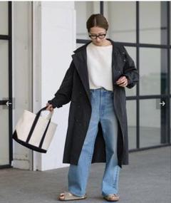 adriana morandi ナイロンコート丸みフォルム艶やかブラックL
