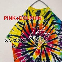 KB56【US輸入】PINK+DOLPHIN　Tシャツ【メンズ2XL】タイダイ