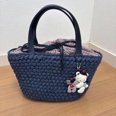 【ちょこさん専用】familiarネイビー編み込みかごバッグ ちょこさん専用】familiarネイビー編み込みかごバッグ - メルカリ