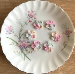 ハンドメイド☆綺麗なミックスカラーグラデーション6枚セットワンポイントパーツお花